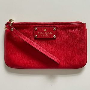Kate Spade Red Wristlet - like new